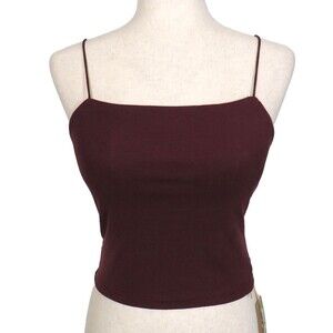 OGL Essential Spaghetti Strap Cropped New Airy Brami Tank Ruby Berry Size Large